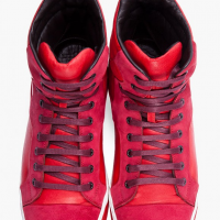 Lanvin Red Leather Puzzle Tennis Shoes