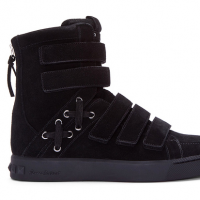 Pierre Balmain Black Strapped Hi-Top Sneakers