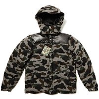 Mr Bathing Ape AW14 Wool Tweed Camo Gray Down Jacket