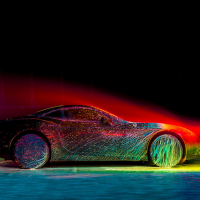 Watch Artist Fabian Oefner Cover the 2015 Ferrari California T in Glowing Paint