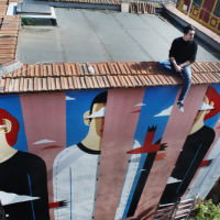 Agostino Iacurci Creates New Mural In Rome